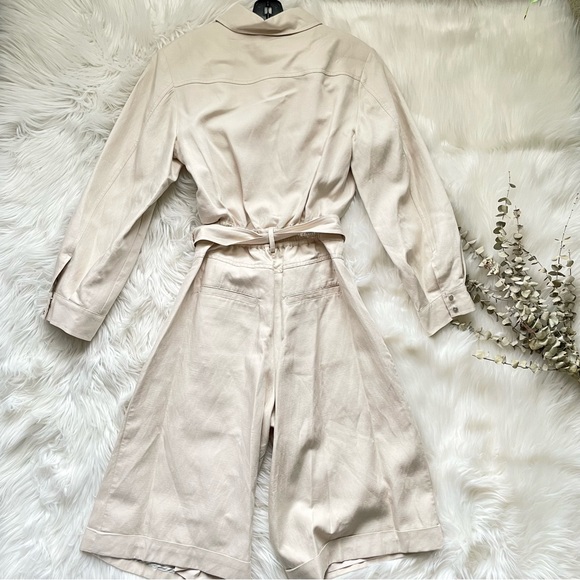 Jonathan Simkhai Belted Cutout Twill Playsuit Cream Linen Women’s Size 2 NWT - Picture 9 of 14